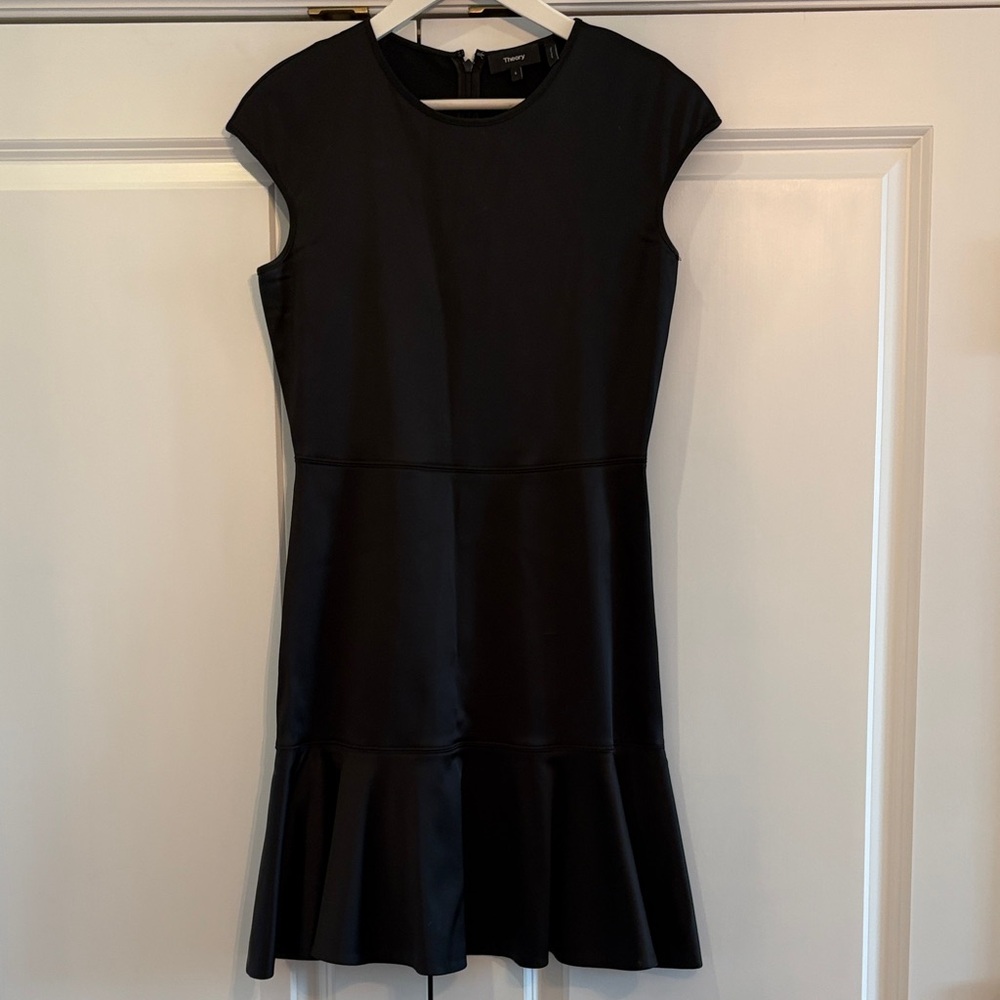 Theory Black Cap Sleeve Dress